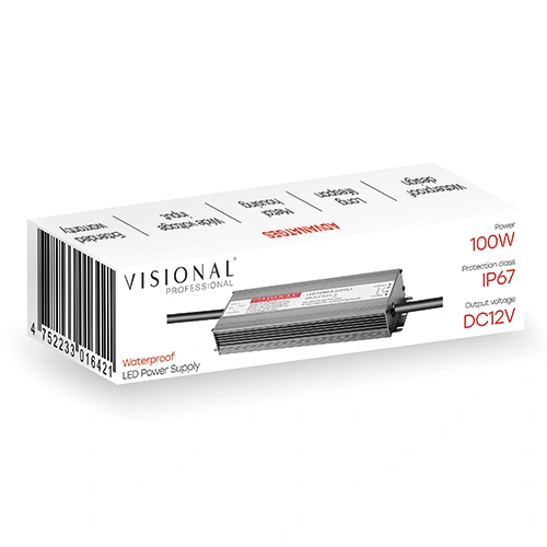 Ūdensizturīgs LED barošanas bloks 12V, 8.33A, 100W, IP67